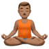 🧘🏽‍♂️ man in lotus position: medium skin tone display on Apple